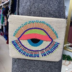 America & Beyond beaded shoulder bag
